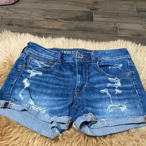 American Eagle Outfitters Distressed Blue Jean Shorts